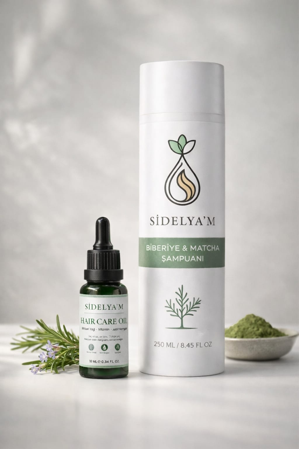 Saç Bakım Seti (17 Bitki Özlü Yağ ve Biberiye / Matcha Özlü Dökülme Karşıtı Şampuan)